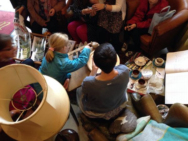 craftscotland's tweet photo. A full crowd at @JoCeramics Meet your Maker event - 'A bird in the hand' #cssummershow http://t.co/pZfJr9Ajc0