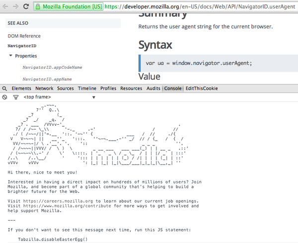 dcholloway's tweet photo. @mozilla awesome #easter_egg :) http://t.co/MFjnCa9biH