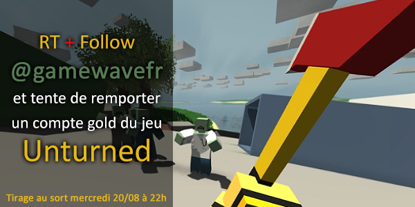 GAMEWAVE's tweet photo. #Unturned Gold à gagner avec http://t.co/ETOFfthXye !

Pour participer #ReTweet et Follow @gamewavefr ! http://t.co/hHh1ScRMfg