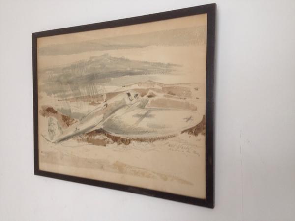 AngelWayAuction's tweet image. Here we have a sketch by celebrated war artist Paul Nash - raider on the moors - looking to go to auction with this.