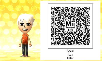 TomodachiQRcode's tweet image. soul eater #TomodachiLife #3DS