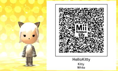TomodachiQRcode's tweet image. aww hellokitty #TomodachiLife #3DS