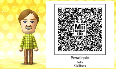 TomodachiQRcode's tweet image. his name is PEWDIEPIE #TomodachiLife #3DS