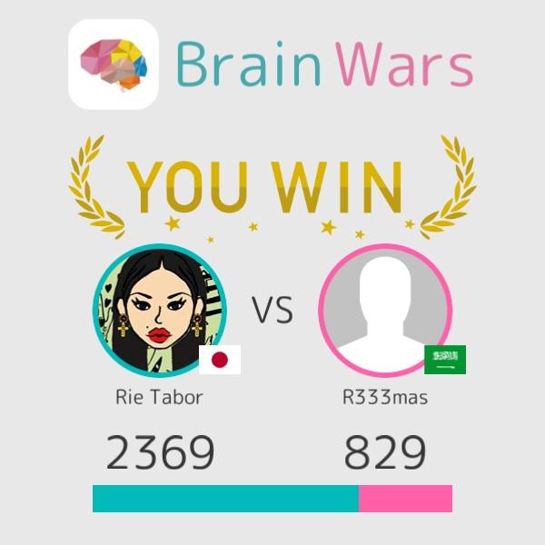 Queen0330's tweet photo. I challenged R333mas and won:) Let's play! #BrainWars http://t.co/VeO2J4tS1B http://t.co/Rv1iq7lKia