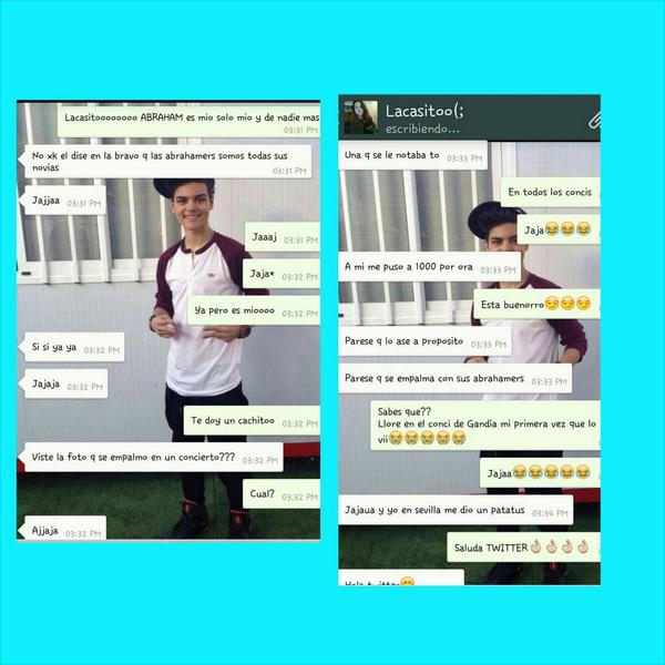 ABRAHAMER160's tweet photo. @AbrahamMateoMus conversacion con mi Lacasito(; @Mateope01Paula 
Sigueme Abraham @ABRAHAMER160 http://t.co/zpenLOMks0