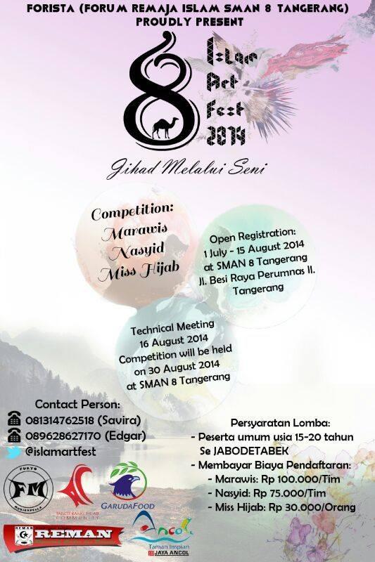Islamartfest's tweet photo. @Rohis43ver @RSMKN3D @ROHIS_SMKN15 @qoulansadida_ @rohis_m2b @rohis_7dpk @111Rohis @RohisSMKN22 @RohisSMAN6 IzinPromo http://t.co/3ERkxLFLAA