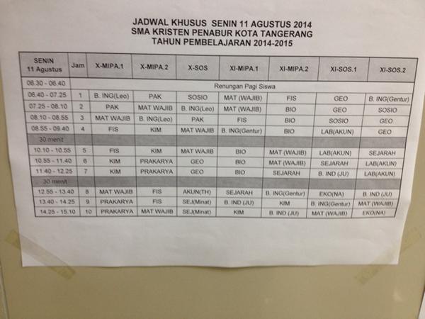 osissmakkt's tweet photo. Jadwal untuk senin, 10 Agustus 2014 http://t.co/ejO0APtcLL