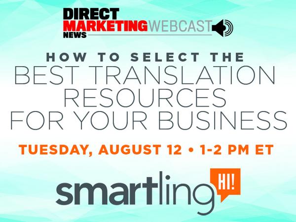 smartling's tweet image. Sign up for our webinar w/ @dmnews on 8/12 at 1pm ET. Learn more here -&amp;gt; bit.ly/1srXPSB #DMNWebcast