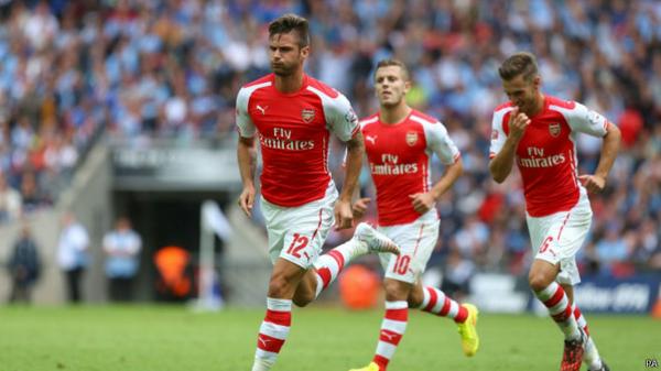BBCIndonesia's tweet photo. Kalahkan Manchester City, Arsenal rebut trofi Community Shield. http://t.co/zjNscV5xzp http://t.co/jzECLACE3g