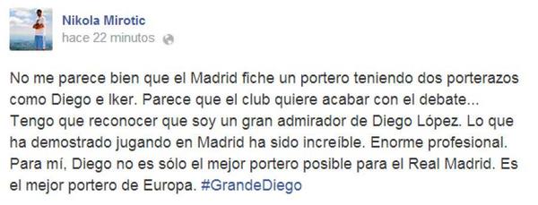 diarioas's tweet photo. Mirotic: "Diego López es el mejor de Europa" http://t.co/RDod65dAsK http://t.co/JUZHPXx26c
