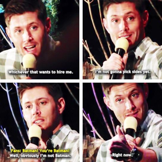 "DC or Marvel?"

HONESTLY I CAN'T WAIT TO SEE JENSEN IN ANY MOVIES LIKE THAT