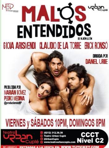 produciendoMP's tweet photo. Fin de temporada hoy 9pm #MalosEntendidos @UrbanCuple @Gioiaarismendi @erickronso1 @claudiodlatorre @TuTicket http://t.co/ZDhfB8vLqP