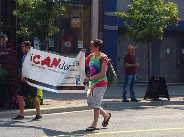 Thank you to the volunteers who repped #iCANdonate this weekend at #Windsor #Pride! #LGBT #CanQueer #happypride
