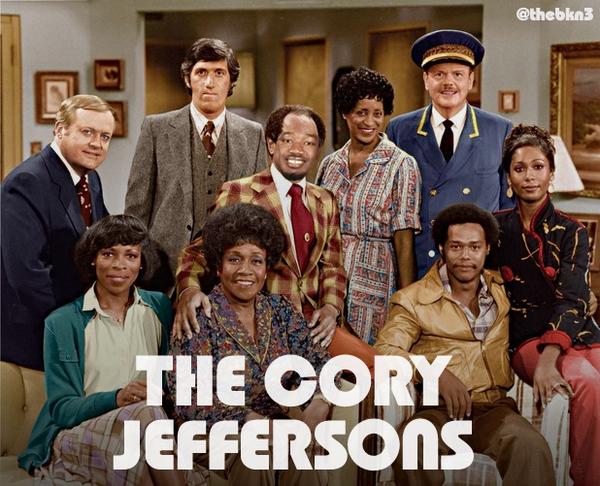 TheBKN3's tweet photo. The Cory Jeffersons -- We movin' on up, @CoryJay34! #NBASitcoms #Nets http://t.co/NKJpcTPMXM