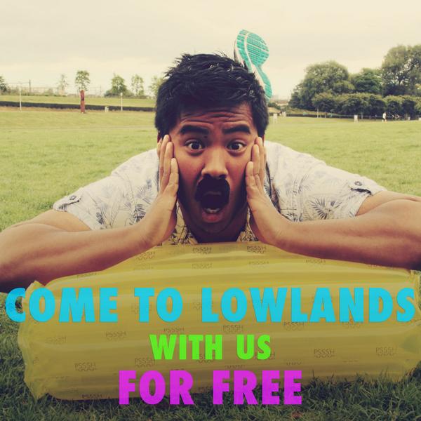pssshbed's tweet photo. COME WITH US TO LOWLANDS FOR FREE! Must be available from Thursday (11:00) until Monday (13:00) PM for details! http://t.co/JcXH0YH9IH