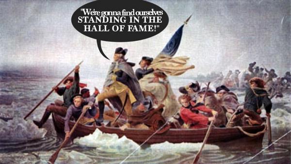 WashXingPark's tweet photo. A very #Patriotix Hall of Fame! RT@roy18977: "@NoLayingUp: George Washington crossing the Delaware: http://t.co/z5b92VwLnK".