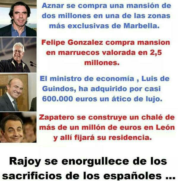 CatDiuProu's tweet photo. CORRUPCIO com es gasten els presidents espanyols els diners saquejats a Catalunya http://t.co/34BKyA49NM