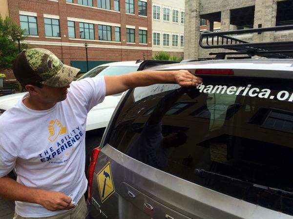 BuildAmerica's tweet photo. Removing the #PushAmerica decals for the last time. Say hello to the @AbilityEXP! #AbilityExp #PiKappaPhi http://t.co/JdrCIwNi5M