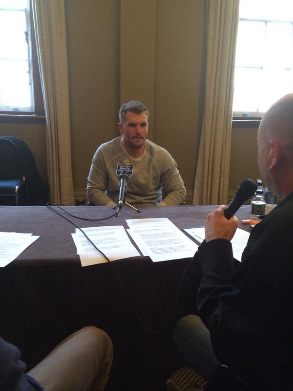 cricketcomau's tweet photo. .@AaronFinch5 chatting to @CricketTalkback #playercamp http://t.co/EUD4T4Nj6f