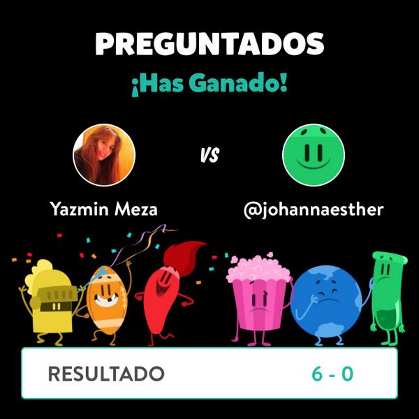 Yazmina223's tweet photo. ¡Yazmin Meza ganó una partida contra @johannaesther en Preguntados! http://t.co/PYt1aNkNzo