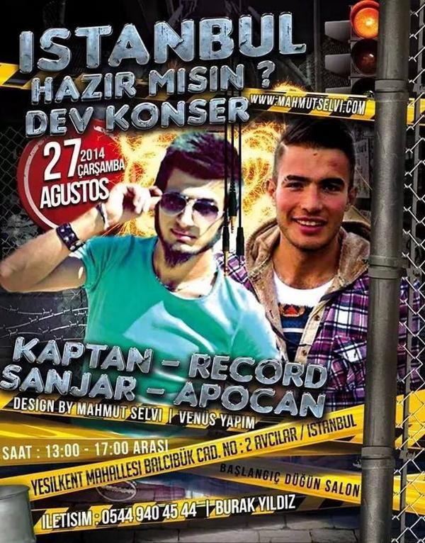 SanJaRap58's tweet photo. Uzun Zamandır Beklenen Konser Ve Bütün İstanbul Ses Verin Arrraaabessk Rap' in Kralii Geliyooooo  http://t.co/uNpWhy1FYv