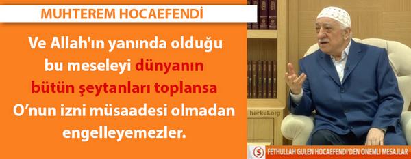 HOCAEFENDİ:

Dünyanın bütün şeytanları toplansa O'nun izni müsaadesi olmadan engelleyemezler.