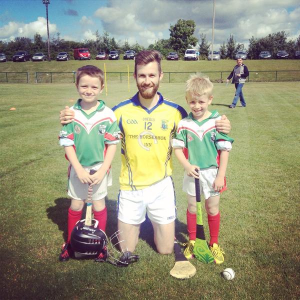 Boys meeting Laois Goalkeeper <a href="/TheGreatGander/">Eoin Reilly</a> at their Hurling Blitz.