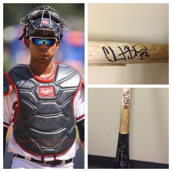 GoStripers's tweet photo. Signed bat, playbills, team posters just to get fans to tweet: @MiLB I vote #ChopperFTW in #MascotMania 
RT to vote! http://t.co/fZ2QJ6Emaq