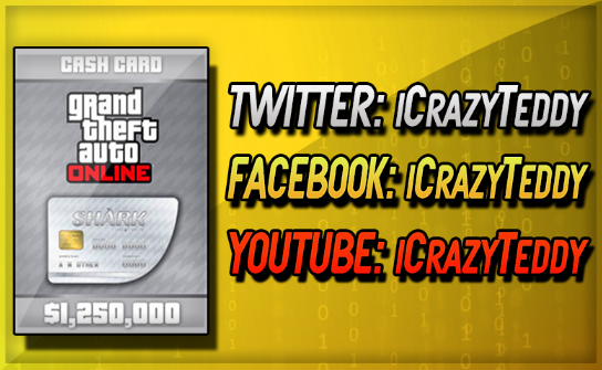 iCrazyTeddy's tweet photo. GTA 5 Online Great White Shark Cash Card Giveaway! To Enter You Must Follow Me, Once Done Retweet &amp; 3 Tag In Friends! http://t.co/KSTzUnlCcQ