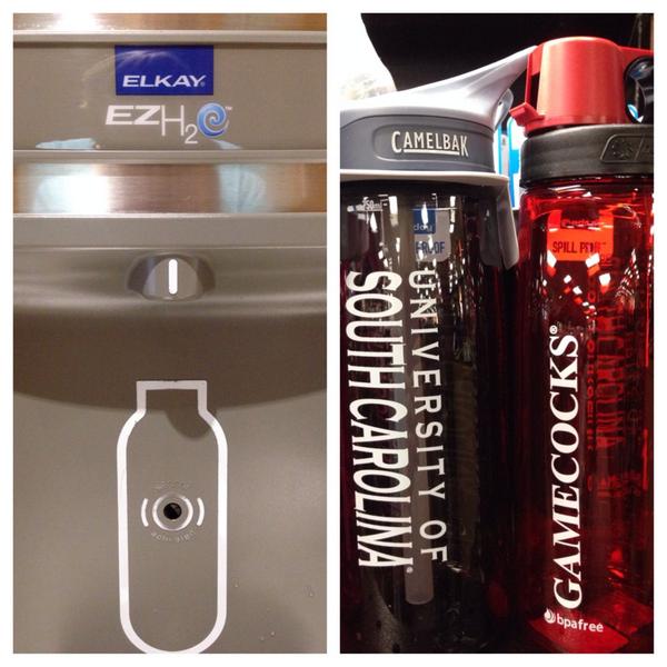 Make sure you pick up a #UofSC water bottle for the fall. Water filling stations have been installed all over campus!