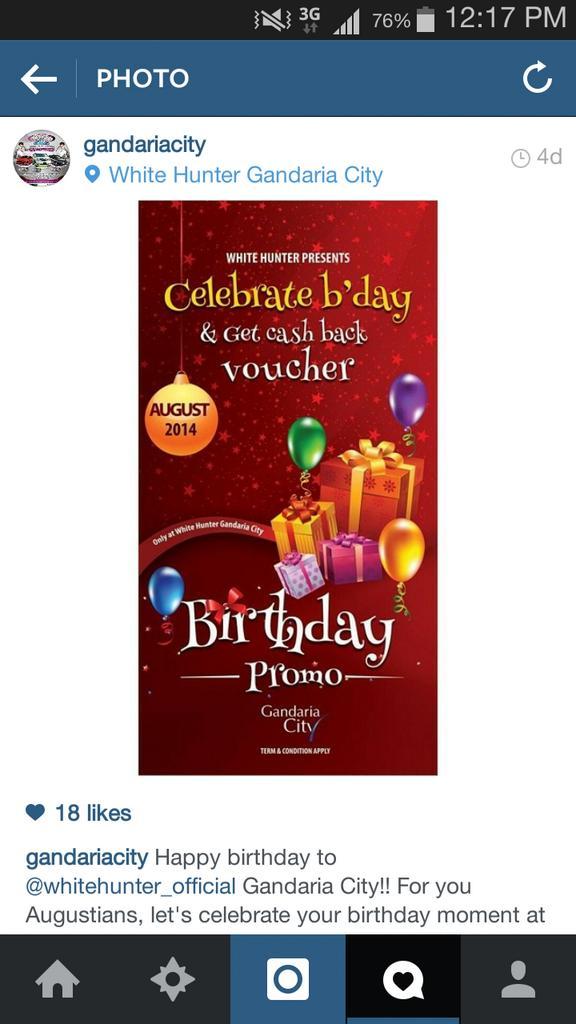 Visit us on this month of august! And celebrate our born day in Gandaria City, get  Free Vouchers! Only for you!