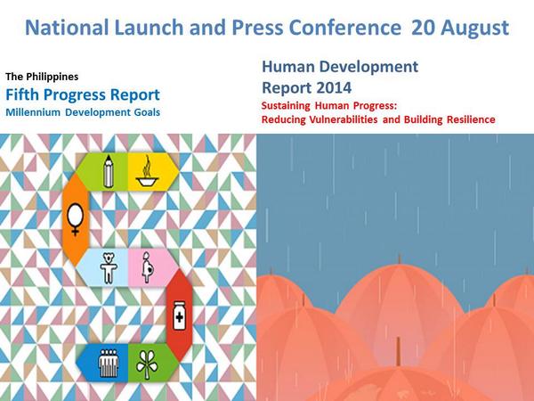 DEPDevgovph's tweet image. Is the #PHLMeetingtheMDGs? What does the #hdr2014 mean for the country? Find out more on 20 August! via @UNDPPH http://t.co/kVpTDBjW1J&quot;