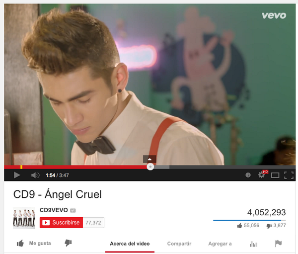 CD9's tweet image. ¡#ÁngelCruel tiene más de 4M de views! 🙀 Son nuestro motor y nuestra motivación. ¡GRACIAS! youtu.be/q8Gg_eCGJpA