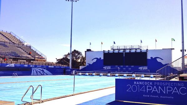 catecamp's tweet photo. Sneaky look at the new Southport pool getting ready for #PanPacs14 #cantwait #ourteam http://t.co/1BAeoWA2Pw