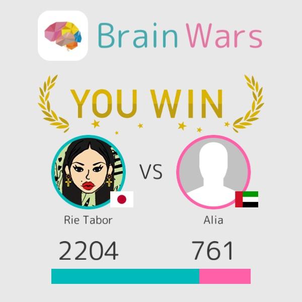 Queen0330's tweet photo. I challenged Alia and won:) Let's play! #BrainWars http://t.co/VeO2J4tS1B http://t.co/OgigQy8yHq
