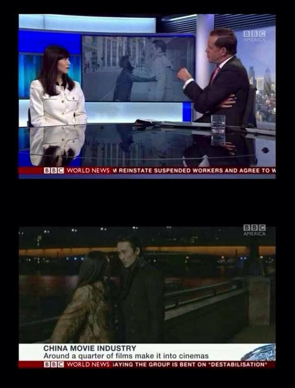 yennischeung's tweet photo. We were on BBC america news for "when the day is night" pilot!Spot me and my good friend &amp; brilliant actor @AaronLy_ http://t.co/z46JHdp1m7