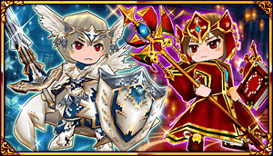Ekoworlds's tweet photo. 新作衣装[ブレイズ・ブレイバー登場! 
真紅の魔術師と、純白の聖騎士の衣装です!
8月14日ま無料券をプレゼント♪ #エレメンタルナイツ

★アプリをチェック > http://t.co/9AtcgdVAx2★ http://t.co/9FJwN610E3