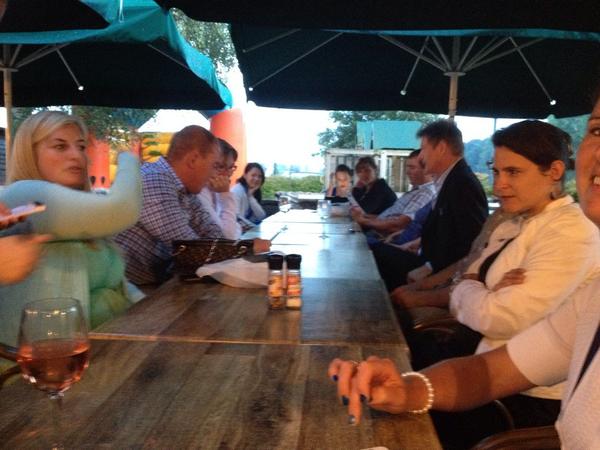 IT8205's tweet photo. Dinner with the AMS team after a beautiful wedding reception. #delawareC http://t.co/X4Kt2AwiYe