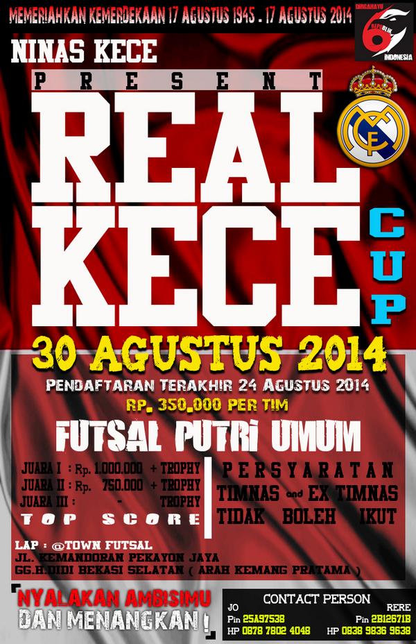 Ninas Kece Present "REAL KECE CUP" CP-Jo : 25A97538 / Rere : 2B12671B #FutsalPutri