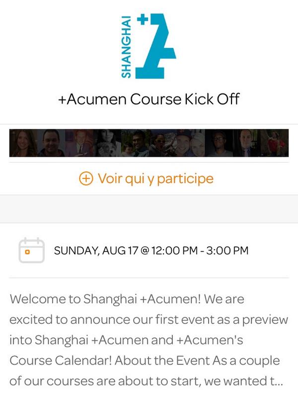SH4Acumen's tweet image. Come learn abt upcoming +@Acumen courses! Sun, Aug17th. Register today! #Soc #ImpInv #Shanghai sh4acumencoursekickoff.eventbrite.com