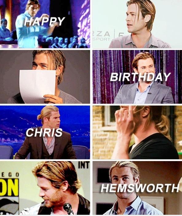 Hoy cumple años una de mis personas favoritas. Happy Birthday Chris Hemsworth! 