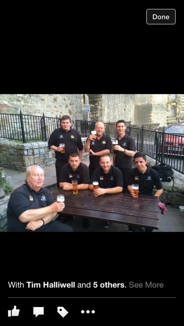 Few beers by the castle to celebrate #caernarfon # whitworthcup