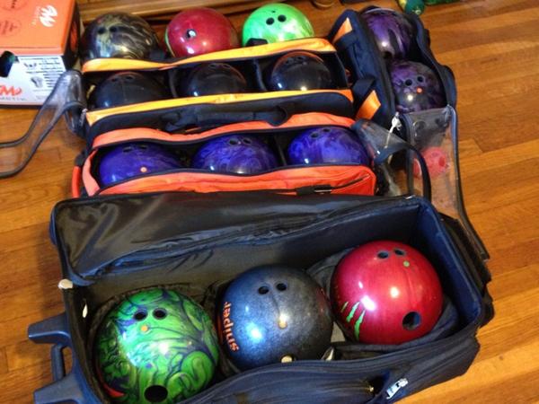 Joys of narrowing down this mess for this week's tournament in Detroit.  #bowling @motivbowling #TBOpen #Thunderbowl