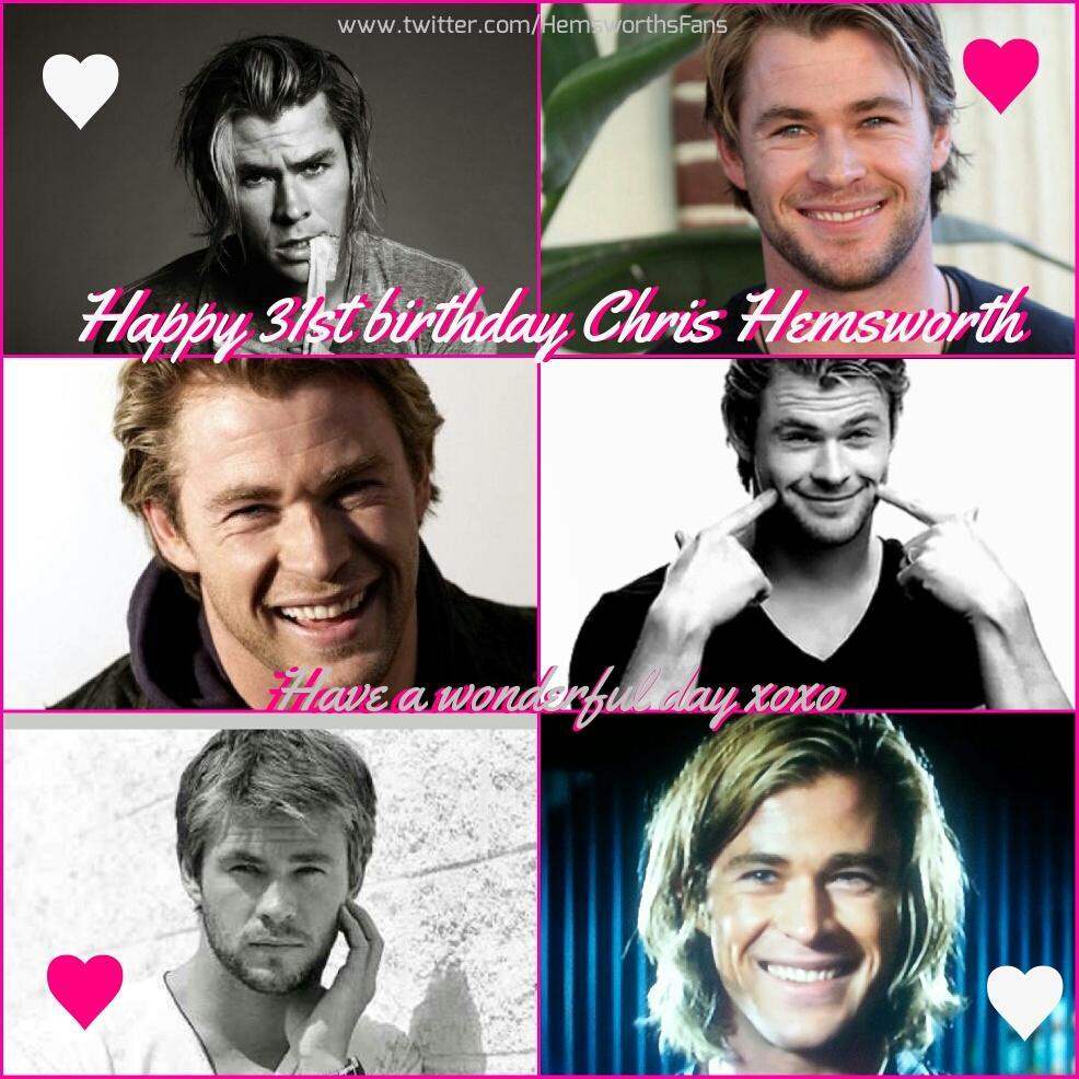 Hoping Chris Hemsworths birthday has been a spoilt one - a happy and wonderful day with his family. We ! ! You. 