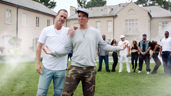 NFLMemes's tweet photo. VIDEO: Peyton and Eli Manning create another hilarious rap video for DirecTV. http://t.co/V4ZexZFBO4 http://t.co/FyfC5Gdda7