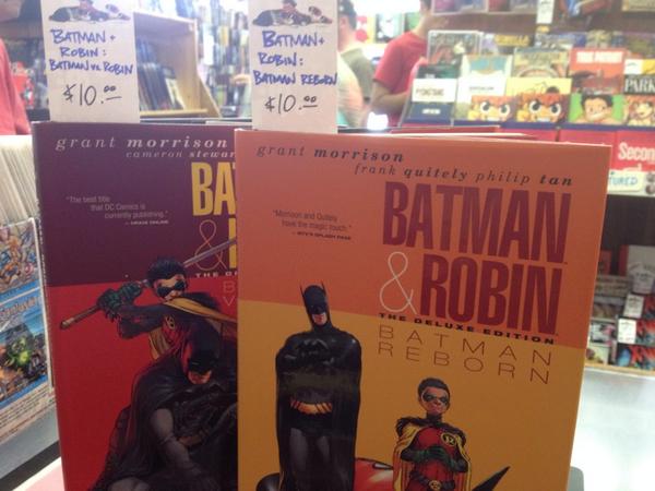 strangeadventrz's tweet photo. Also new to the sale shelf, a couple of BATMAN &amp; ROBIN HCs by Grant Morrison &amp; friends! $10 each! http://t.co/3v1h5YfDfR