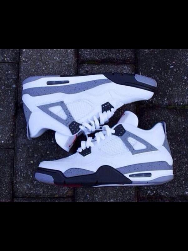 Nice_Shoe_Game's tweet photo. White Cement 4's http://t.co/BzTR4pVSSJ