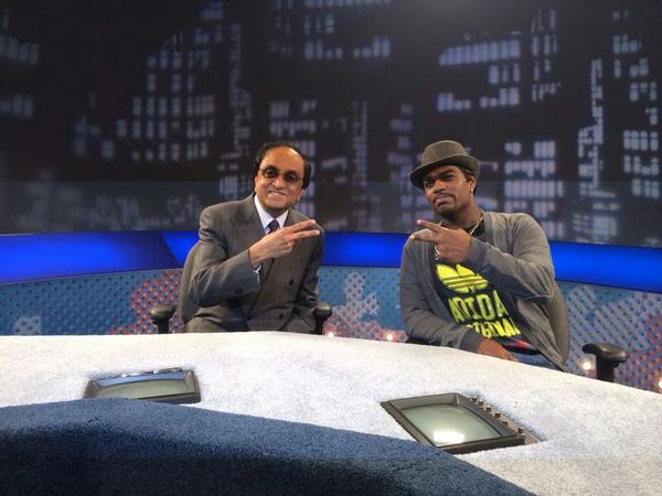Bosco_Caesar's tweet photo. Shan Chandrasekar, Chairman and CEO of Asian Television Network, with Caesar Gonsalves at ATN studio, Markham, Aug 7 http://t.co/MF0GleBq0f