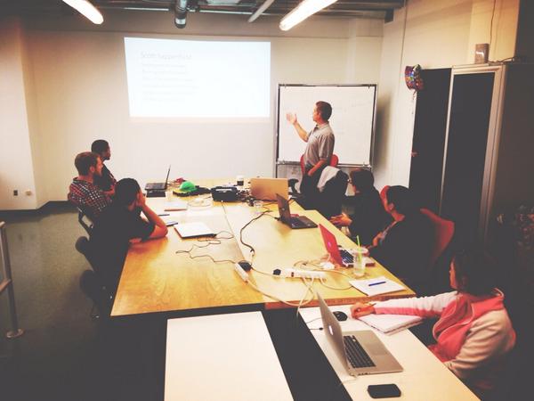 TweetTechTalent's tweet photo. @scottsappen of @infobeltILM giving an hour of #inspiration for aspiring #technologists! Aka: Mondays rock at #TTS... http://t.co/vZ4MOr23Ul
