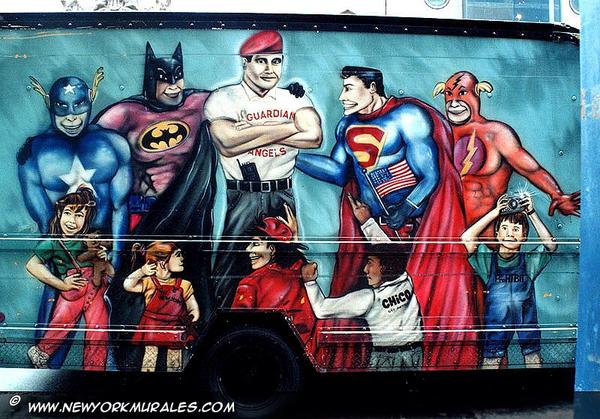 AngelsofQueens's tweet image. Another mural, this one showcases what the next super hero movie should be.